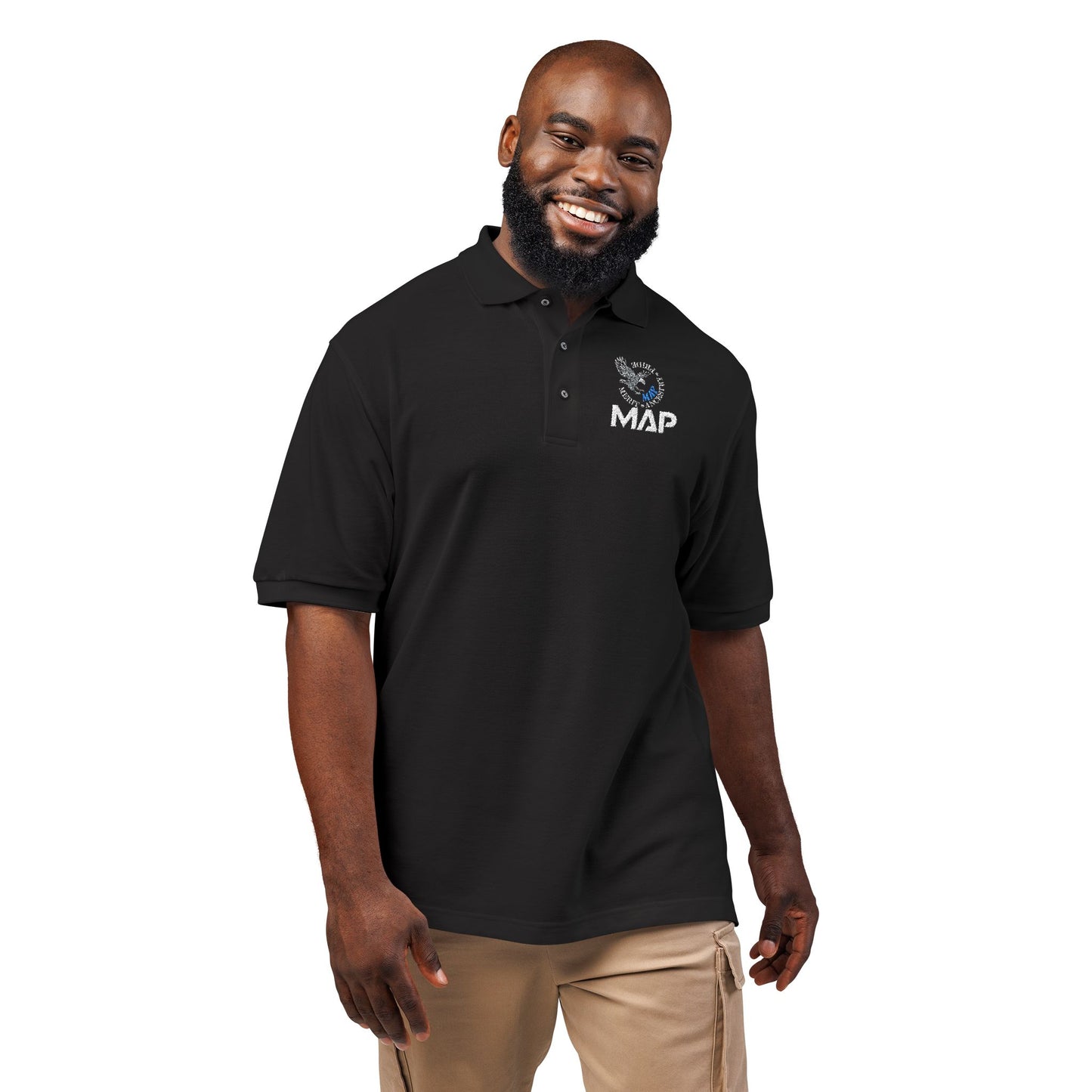 MAP Embroidered Polo Shirt — Professional Logo Work Shirt